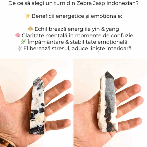 Turn din Jasp Zebra cu Druzy – Echilibru intre lumina si umbra [3]