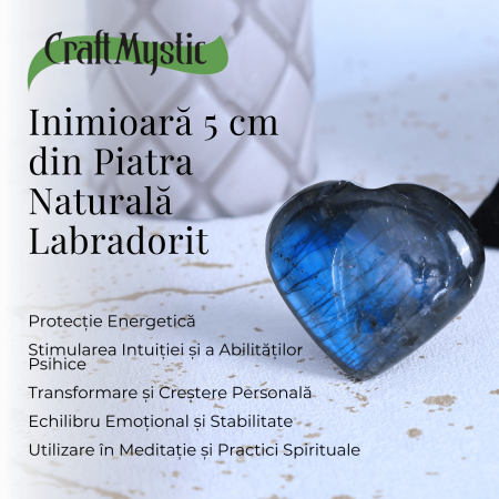 Inimioara 50-55 mm din piatra naturala Labradorit - Protectie si Creativitate [1]