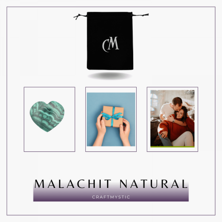 Inima de Malachit Natural 40mm - Puterea Vindecătoare la Îndemâna Ta [8]