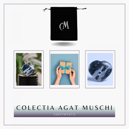 Inimioara din Agat Muschi 50-55mm - Armonie si Vindecare [5]