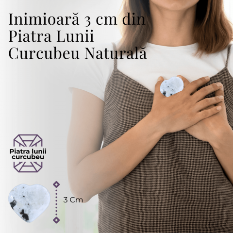 Inima Sculptata Manual din Piatra Lunii Curcubeu - Armonie si Liniste [3]