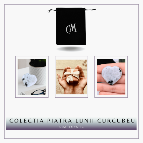Inima Sculptata Manual din Piatra Lunii Curcubeu - Armonie si Liniste [7]