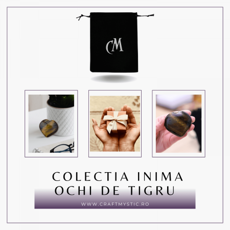 Inima Sculptată Manual de 55-60mm din Ochi de Tigru Natural [2]