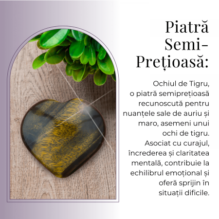 Inima Sculptată Manual de 55-60mm din Ochi de Tigru Natural [4]
