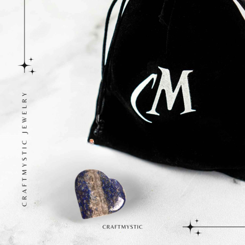 Inima Sculptata Manual din Lapis Lazuli 3 cm- Claritate Mentala si Protectie [4]