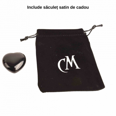 Inimioara cristal Obsidian Negru 4 cm - pentru protectie, stabilitate si armonie [2]