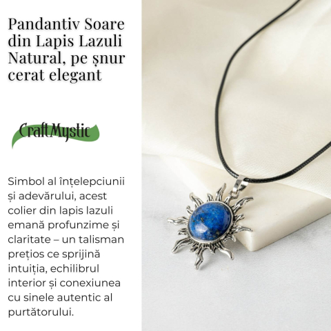 Intelepciune si Creativitate – Colier Soare cu Lapis Lazuli Natural [2]