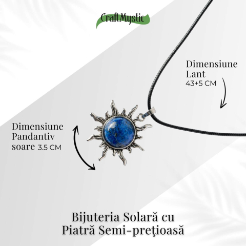Intelepciune si Creativitate – Colier Soare cu Lapis Lazuli Natural [3]