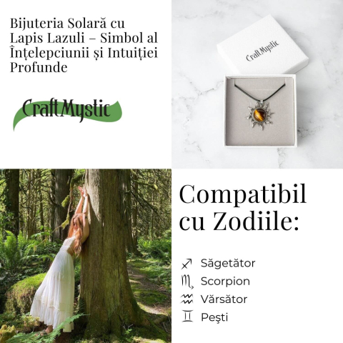 Intelepciune si Creativitate – Colier Soare cu Lapis Lazuli Natural [4]