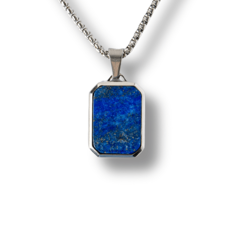 Creativitate si Inspiratie - Colier din Otel Inoxidabil cu Lapis Lazuli Natural – Claritate si Armonie Interioara