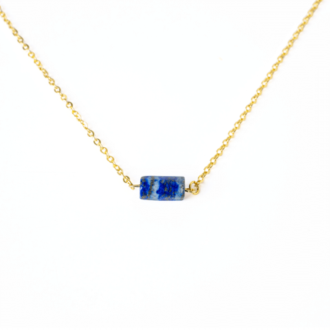 Creativitate si Inspiratie - Intelepciune si Claritate – Colier cu Pandantiv Hexagonal din Lapis Lazuli Natural pe Lant de Cupru
