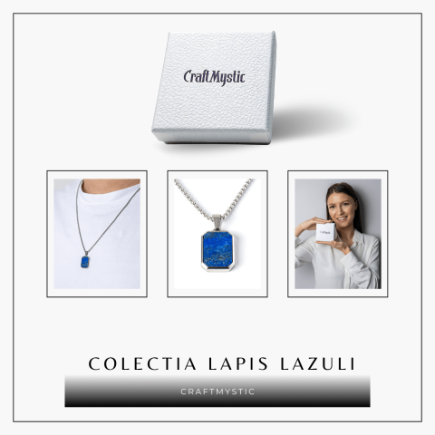 Colier din Otel Inoxidabil cu Lapis Lazuli Natural – Claritate si Armonie Interioara [7]