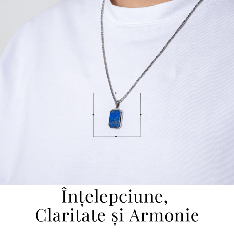 Colier din Otel Inoxidabil cu Lapis Lazuli Natural – Claritate si Armonie Interioara [1]