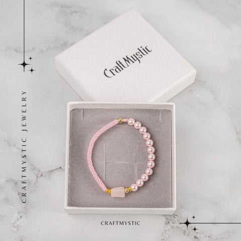 Bratara Cuart Roz si Perle – Energie de Iubire, Delicatețe si Armonie Interioara [7]
