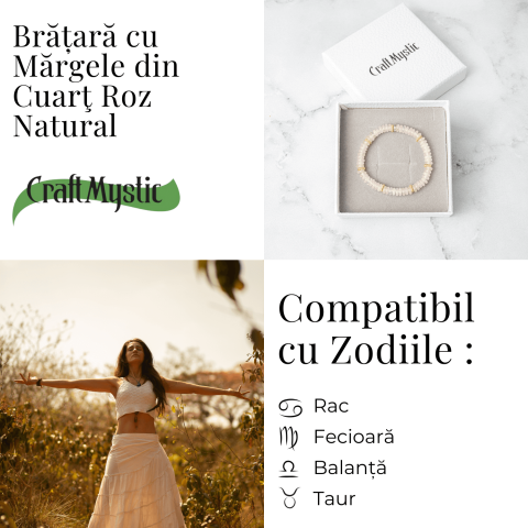 Iubire si Armonie – Bratara din Cuart Roz Natural [4]