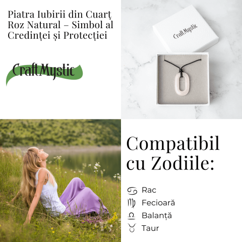 Iubire si Armonie – Colier Oval cu Cuart Roz Natural [4]