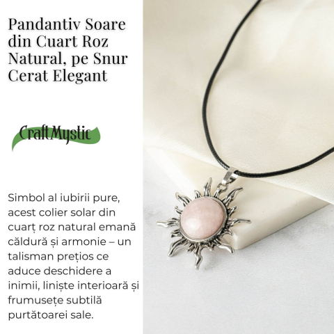 Iubire si Armonie – Colier Soare cu Cuart Roz Natural [2]