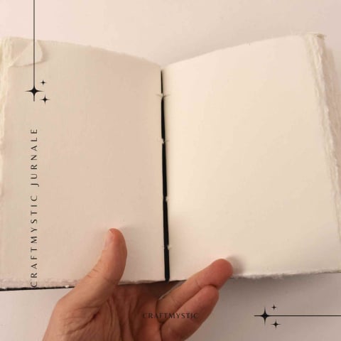 Jurnal Piele Naturala cu Pentagrama si Pietre – 17x13 cm [2]