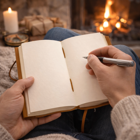 Jurnal Vintage din Piele Naturala „Aripa Libertatii” – hartie din bumbac, 18 × 13 cm [3]