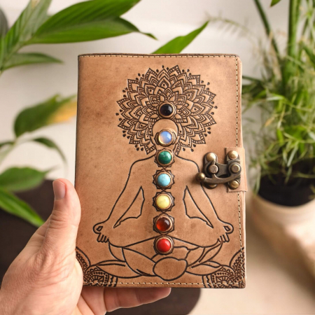Jurnal Vintage Yoga cu 7 Pietre Chakre - Imbunatateste Spiritualitatea [4]