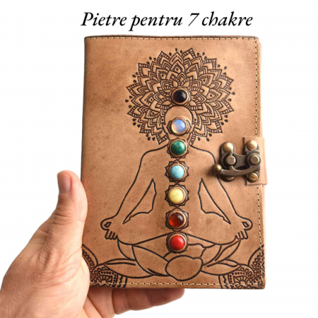 Jurnal Vintage Yoga cu 7 Pietre Chakre - Imbunatateste Spiritualitatea [1]