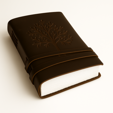 Jurnale din piele - Jurnal piele naturala cu Arborele Vietii si hartie de bumbac – Creativitate si conexiune spirituala