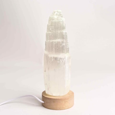 Claritate Mentala si Focus - Lampa de noapte din Selenit natural – Purificare si Liniste