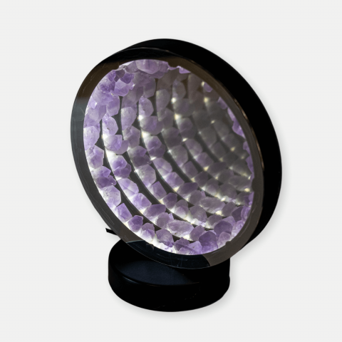 Ametist - Lampa cu Oglinda si Ametist Natural – Decor Magic cu Cristale Energetice