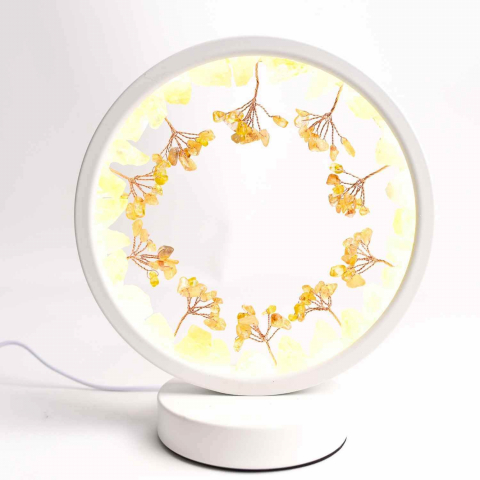 Lampa de Noapte Rotunda cu Cristale Citrin Brut si Rulat – Energie Pozitiva si Calm pentru Casa Ta Lampa de Noapte Rotunda cu Cristale Citrin Brut si Rulat – Energie Pozitiva si Calm pentru Casa Ta