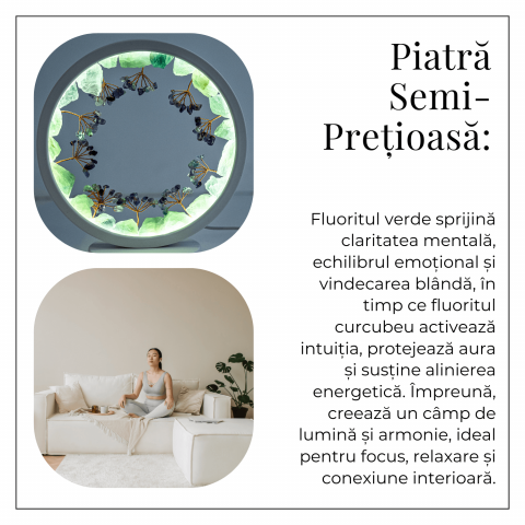 Lampa cu fluorit verde si curcubeu – Claritate si armonie cu cristale naturale [4]