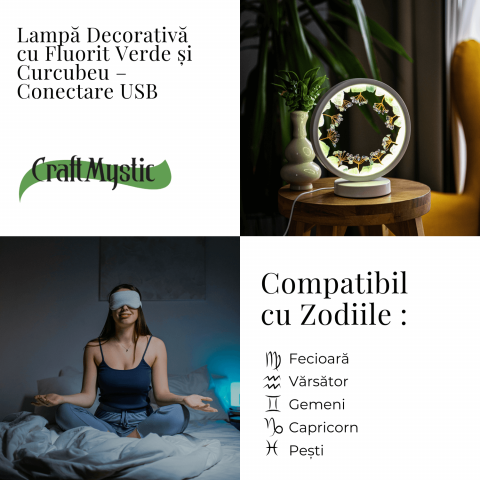 Lampa cu fluorit verde si curcubeu – Claritate si armonie cu cristale naturale [8]