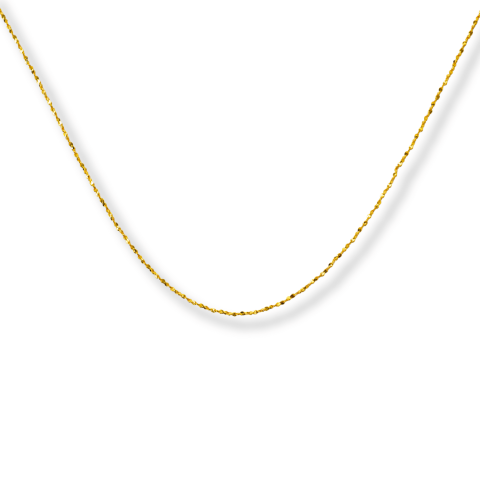 Rac - Lant din Argint 925 Placat cu Aur 18K – Subtire, Stralucitor, Reglabil