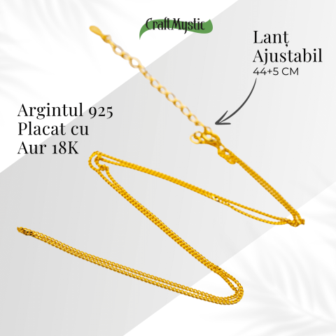 Lant Argint 925 Placat cu Aur 18K – Eleganta Delicata si Versatilitate Zilnica [4]