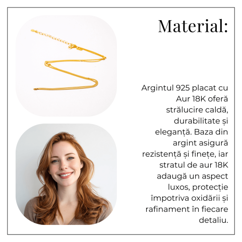 Lant Argint 925 Placat cu Aur 18K – Eleganta Delicata si Versatilitate Zilnica [5]
