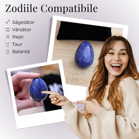 Ou Handmade de 50mm din Piatra Naturala de Lapis Lazuli [4]