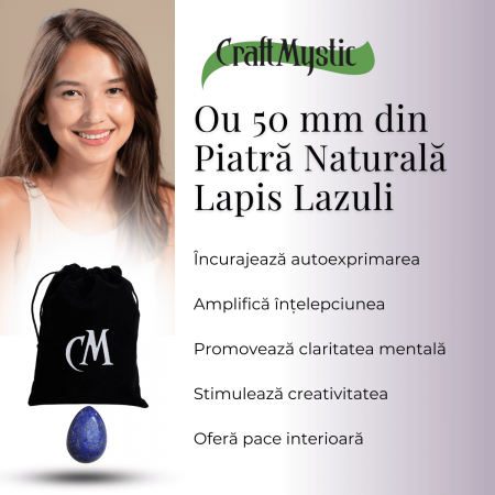 Ou Handmade de 50mm din Piatra Naturala de Lapis Lazuli [3]