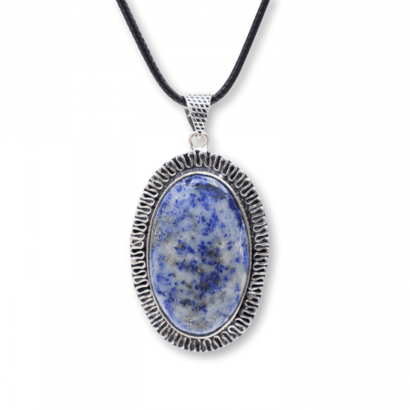 Colier Reglabil cu Pandantiv Oval 40mm de Lapis Lazuli [0]