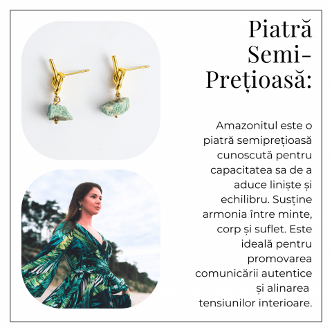 Bijuterie a Linistii – Cercei cu Amazonit si Montura Tip Nod [5]