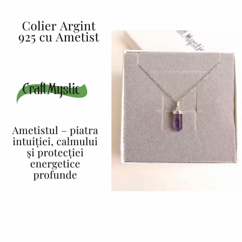 Protectie si Claritate Zilnica – Colier Turnulet cu Ametist si Argint 925 [2]