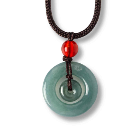 Cristale pe beneficii - Liniste si Protectie – Colier Talisman Peace Lock din Jad Albastru de Guatemala