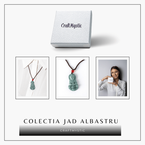 Protectie si Intelepciune – Colier Guanyin din Jad Albastru de Guatemala [7]