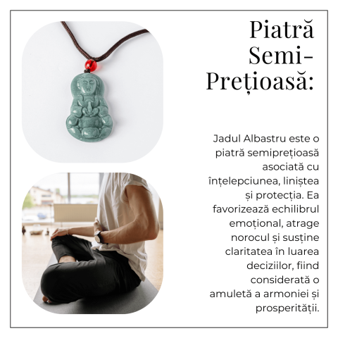 Protectie si Intelepciune – Colier Guanyin din Jad Albastru de Guatemala [5]
