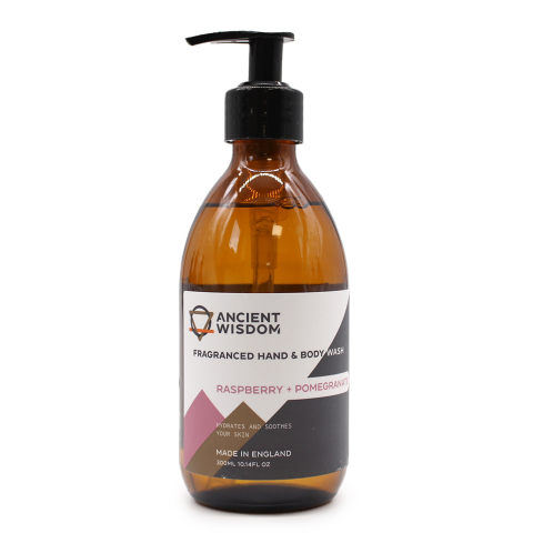 Instrumente și Accesorii Spirituale - Gel de dus si sapun lichid 300ml – Zmeura si Rodie Curatare blanda, parfum fructat