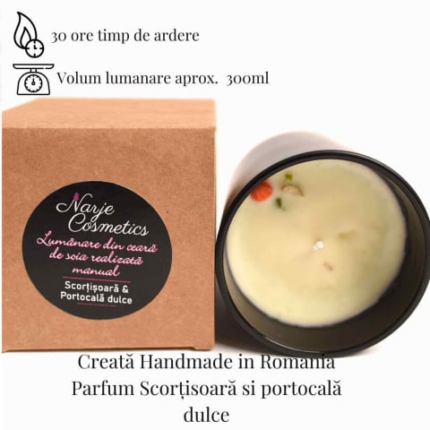 Lumanare cu ulei esential de portocala dulce & scortisoara – Energie si confort natural [2]