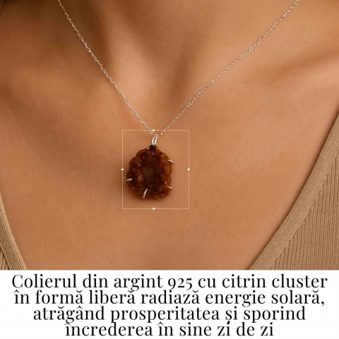 Energie si Abundenta Zilnica – Colier Argint 925 cu Citrin Cluster [1]