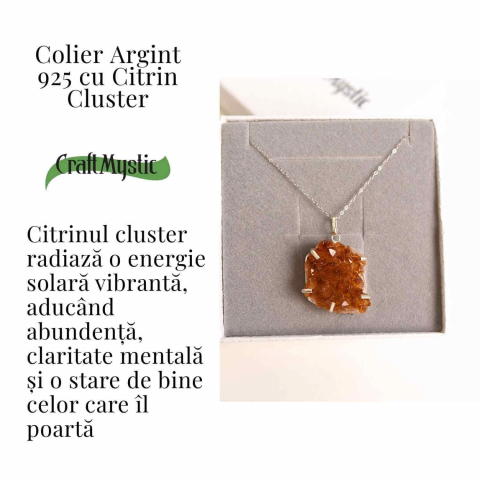 Energie si Abundenta Zilnica – Colier Argint 925 cu Citrin Cluster [2]