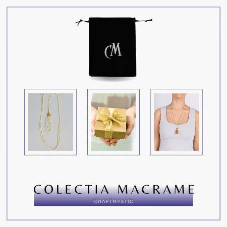 Colier Reglabil Model Macrame din bumbac - Pentru Piatra ta Favorita [8]