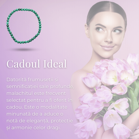 Bratara Elastica cu Margele 5mm din Malachit Semipretios Natural [7]