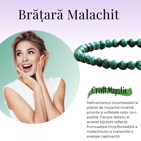 Bratara Elastica cu Margele 5mm din Malachit Semipretios Natural [2]