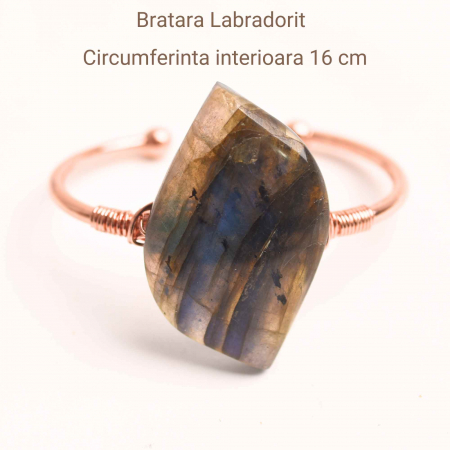 Bratara din Labradorit cu piatra 45 mm, forma lacrima, Circumferinta de 16 cm [2]
